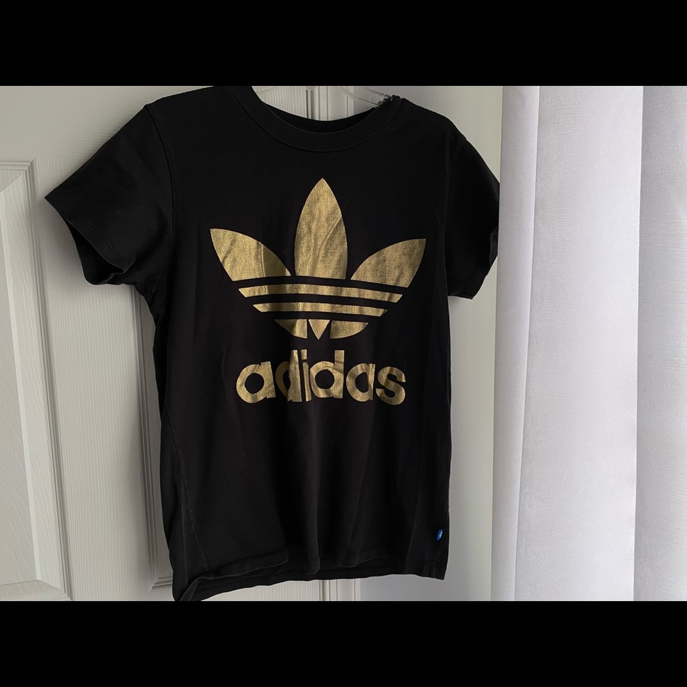black & gold adidas tshirt
